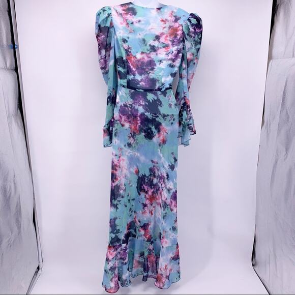 NEW Lovers + Friends Long Sleeve Ruffle Maxi Dress - Picture 6 of 9